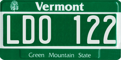 VT license plate LDO122
