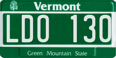 VT license plate LDO130
