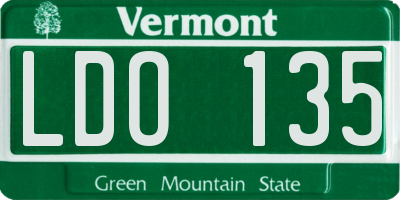 VT license plate LDO135