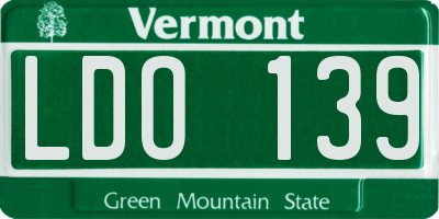 VT license plate LDO139