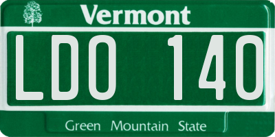 VT license plate LDO140
