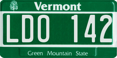 VT license plate LDO142