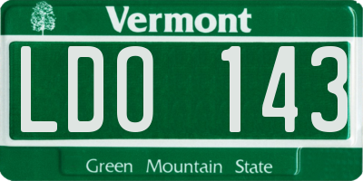 VT license plate LDO143