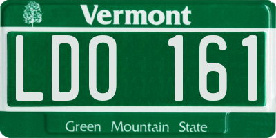 VT license plate LDO161
