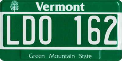 VT license plate LDO162