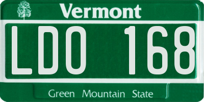 VT license plate LDO168