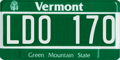 VT license plate LDO170