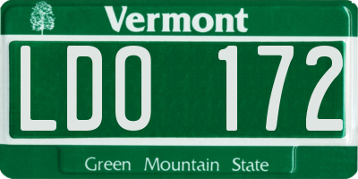 VT license plate LDO172