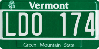VT license plate LDO174