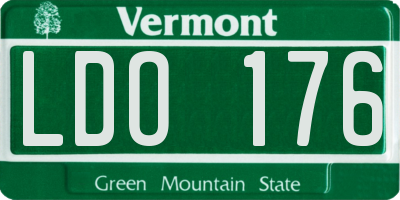 VT license plate LDO176