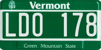 VT license plate LDO178