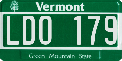 VT license plate LDO179
