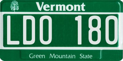 VT license plate LDO180