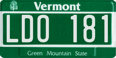 VT license plate LDO181