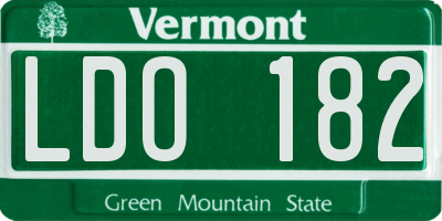 VT license plate LDO182