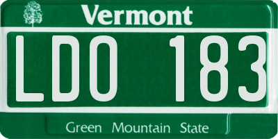 VT license plate LDO183