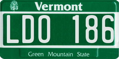 VT license plate LDO186