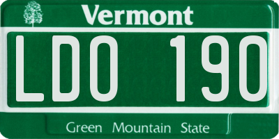 VT license plate LDO190