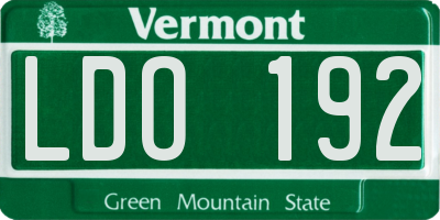 VT license plate LDO192