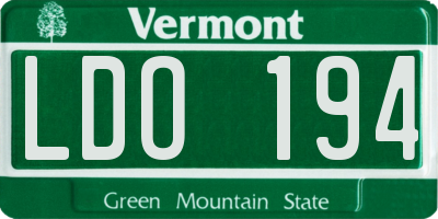 VT license plate LDO194
