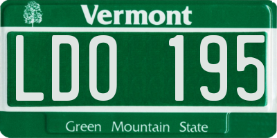 VT license plate LDO195