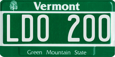 VT license plate LDO200