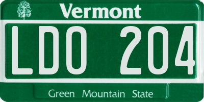 VT license plate LDO204