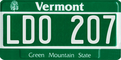 VT license plate LDO207