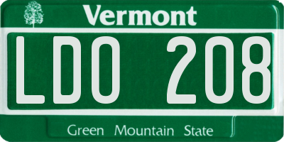 VT license plate LDO208