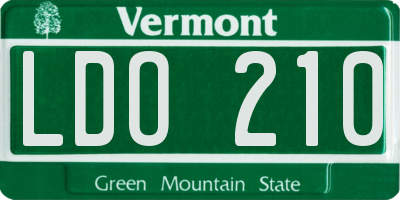 VT license plate LDO210