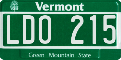 VT license plate LDO215