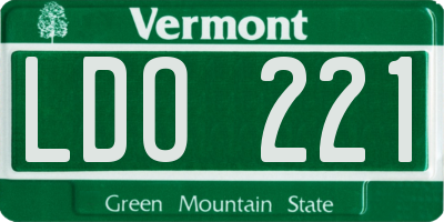 VT license plate LDO221