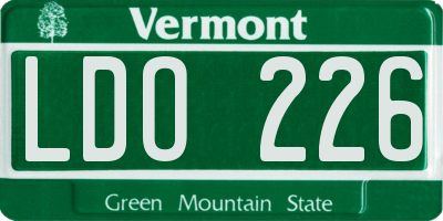 VT license plate LDO226