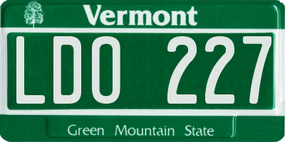 VT license plate LDO227