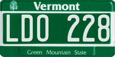 VT license plate LDO228