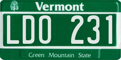 VT license plate LDO231