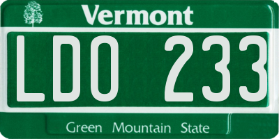 VT license plate LDO233