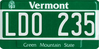 VT license plate LDO235