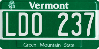 VT license plate LDO237