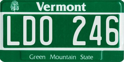VT license plate LDO246