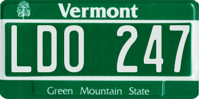 VT license plate LDO247