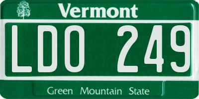 VT license plate LDO249