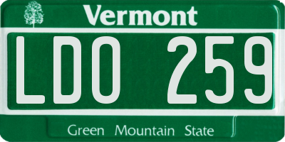 VT license plate LDO259