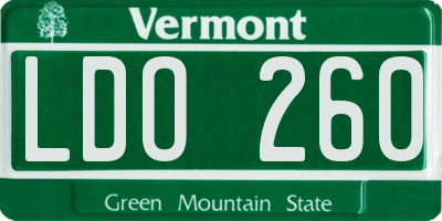 VT license plate LDO260