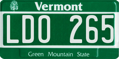 VT license plate LDO265