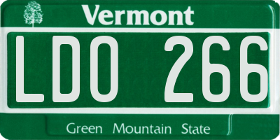 VT license plate LDO266