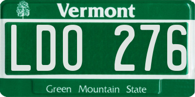 VT license plate LDO276