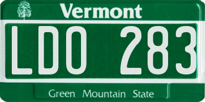 VT license plate LDO283