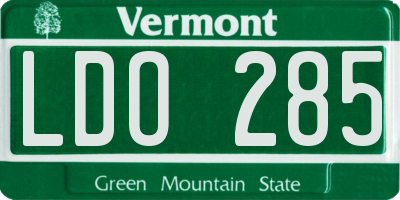 VT license plate LDO285