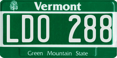 VT license plate LDO288